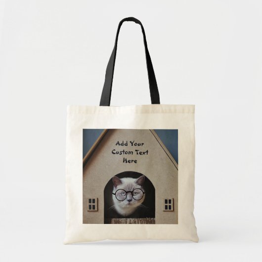 Tote Bag Personnalisé Cute Chat Visage Drôle Kitty Animaux (Devant)