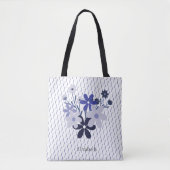 Tote Bag Personnalisé élégant bleu violet violet motif (Devant)