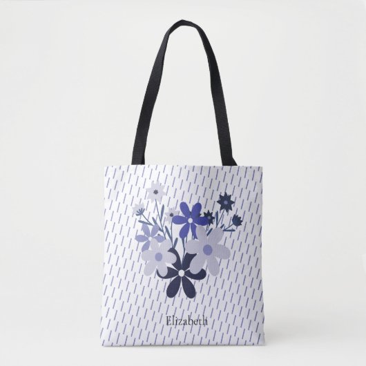 Tote Bag Personnalisé élégant bleu violet violet motif (Devant)