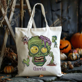 Tote Bag Personnalisé Funny Zombie Garçon Trick Ou Treat Ca