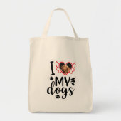 Tote Bag Personnalisé J'aime mon chien photo T-shirt (Devant)