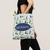 Tote Bag Personnalisé Marine & Green Golf (De près)