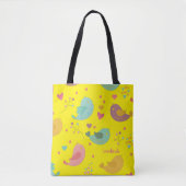 Tote Bag Personnalisé mignon Oiseaux Amour Coeurs (Devant)