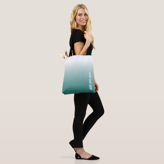Tote Bag Personnalisé Modèle Élégant Turquoise Moderne Pers (Sur le modèle)