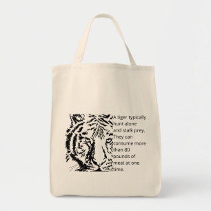Tote Bag Personnalisé Moderne texte de tigre noir basé sur