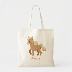 Tote Bag Personnalisé Monogramme Pony Horse Girl