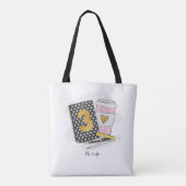 Tote Bag Personnalisé Noir Appréciation de l'enseignant de  (Dos)