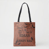 Tote Bag Personnalisé Orange Enfants Trick Ou Treat Candy (Devant)