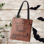 Tote Bag Personnalisé Orange Enfants Trick Ou Treat Candy