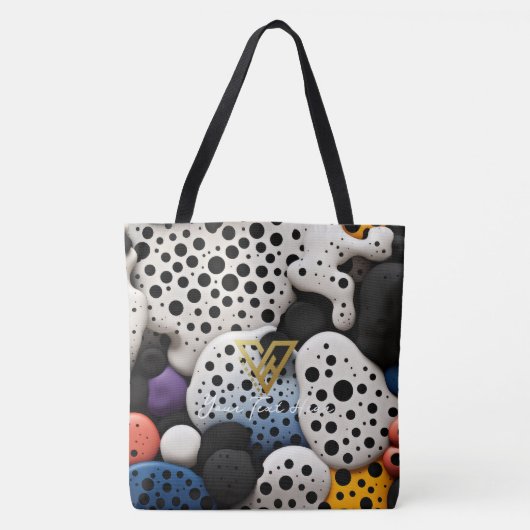 Tote Bag Personnalisé : Polka Dot Array Personnalisé Fourre (Devant)