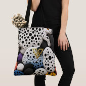 Tote Bag Personnalisé : Polka Dot Array Personnalisé Fourre (De près)