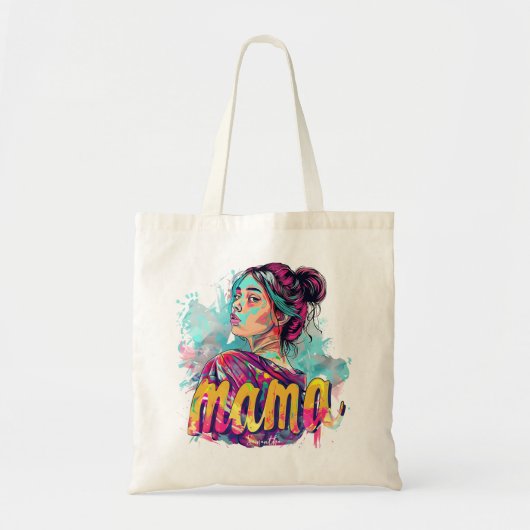 Tote Bag Personnalisé Retro Mama Pop Art (13) (Devant)