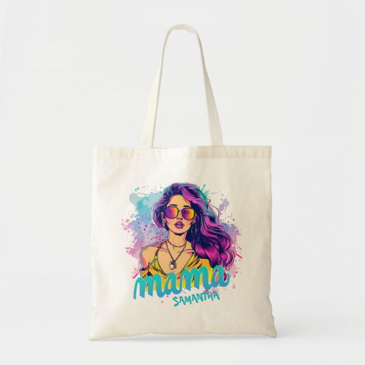 Tote Bag Personnalisé Retro Mama Pop Art (15) (Devant)