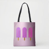 Tote Bag Personnalisé rose drôles de popsicules (Devant)