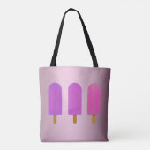 Tote Bag Personnalisé rose drôles de popsicules (Dos)