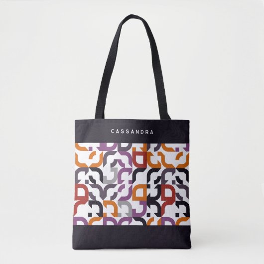 Tote Bag Personnalisé Rouge violet orange noir Motif d'art (Devant)