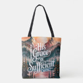 Tote Bag Personnalisé Sa grâce est Suffisamment chrétienne (Dos)