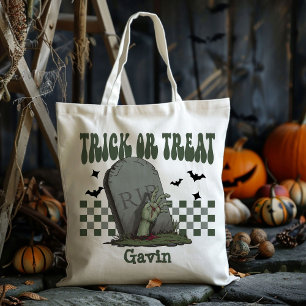 Tote Bag Personnalisé Scary Zombie Garçon Trick Ou Traiter 