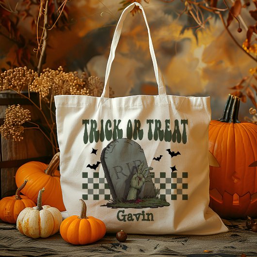 Tote Bag Personnalisé Scary Zombie Garçon Trick Ou Traiter