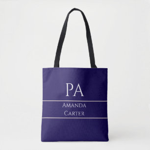 Tote Bag Personnalisé Simple Moderne Bleu PA