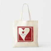 Tote Bag Personnalisé Simple moderne Inséparables Red Heart (Devant)