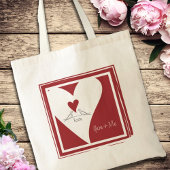 Tote Bag Personnalisé Simple moderne Inséparables Red Heart