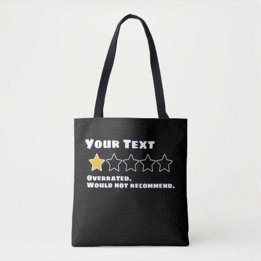 Tote Bag Personnalisé Surévalué Ne Recommanderait Pas (Devant)