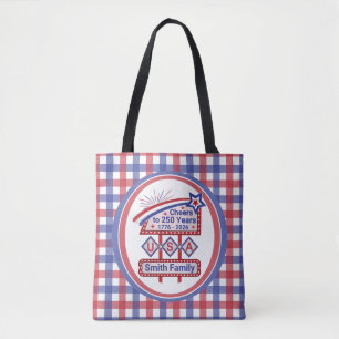 Tote Bag Personnalisé USA 250–Marquise Rétro Patriotique