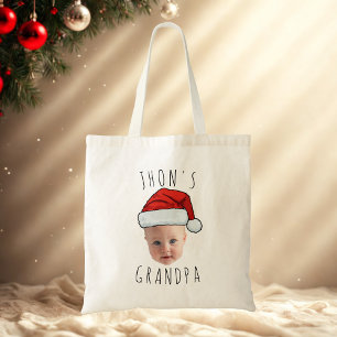 Tote Bag Personnalisé Visage bébé Père Noël Chapeau Photo d