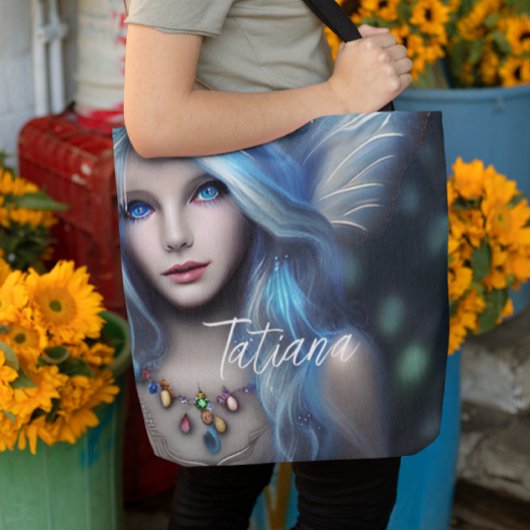 Tote Bag Personnalisée Ethérée Mysmique Fée Bleue