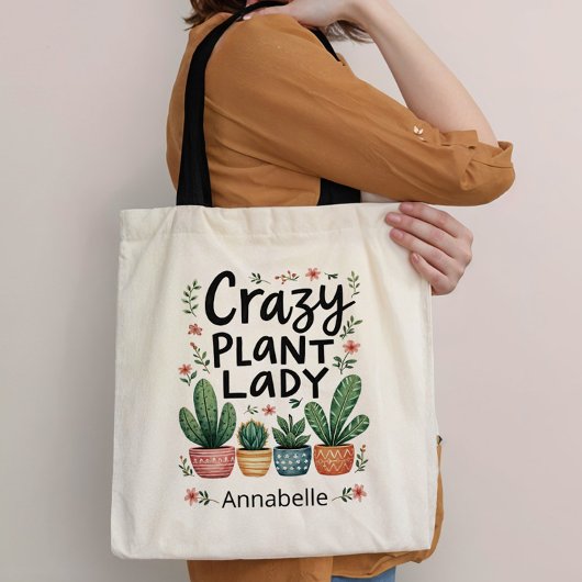 Tote Bag Personnalisée La Dame Plante folle