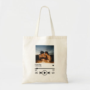 Tote Bag Personnalisée Saint Valentin Photo Song Playlist
