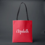 Tote Bag Personnaliser Ajouter Votre Nom Ou Modèle De Texte<br><div class="desc">Remplacez Votre Script Nom Texte Ici Elégant Design Minimaliste Moderne Typographie Modèle Boutique Rouge Sac fourre-tout Épaule.</div>