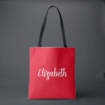 Tote Bag Personnaliser Ajouter Votre Nom Ou Modèle De Texte<br><div class="desc">Remplacez Votre Script Nom Texte Ici Elégant Design Minimaliste Moderne Typographie Modèle Boutique Rouge Sac fourre-tout Épaule.</div>