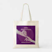 Tote Bag Personnaliser anniversaire couple romantique main  (Dos)