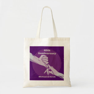 Tote Bag Personnaliser anniversaire couple romantique main