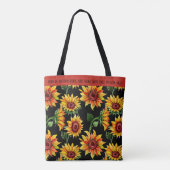 Tote Bag Personnaliser avec le tournesol Nom ou Citation (Dos)