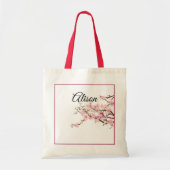 Tote Bag Personnaliser Bridesmaid Cadeau Cerise Blossom (Devant)