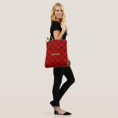 Tote Bag Personnaliser Bright Elegant rouge Noël tartan (Sur le modèle)