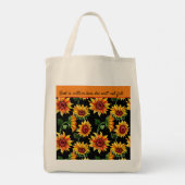 Tote Bag Personnaliser Citation de tournesol / Nom Automne (Dos)