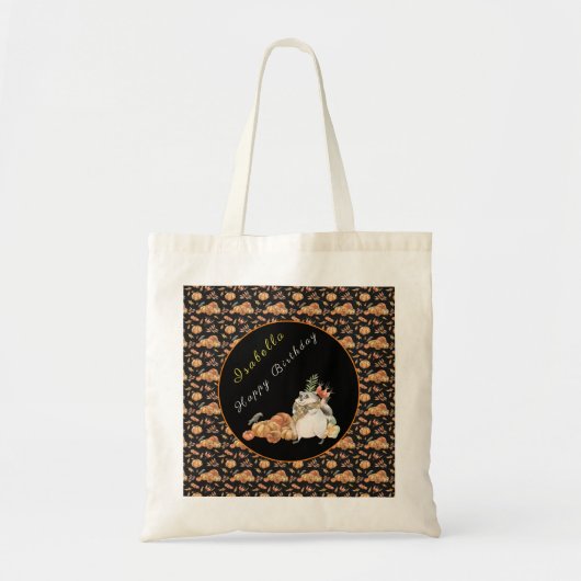 Tote Bag Personnaliser citrouille Raccoon Texte et couleur (Devant)