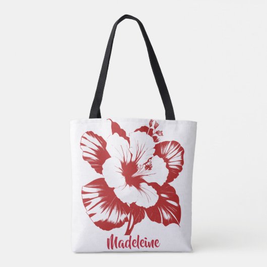 Tote Bag Personnaliser d'Hibiscus simple et applicable (Dos)
