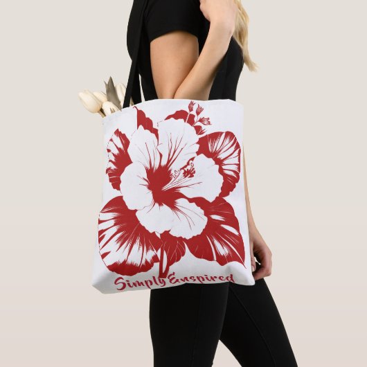 Tote Bag Personnaliser d'Hibiscus simple et applicable (De près)