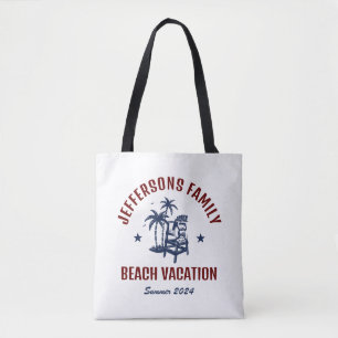 Tote Bag Personnaliser Famille Vacances Retro Beach Vacance
