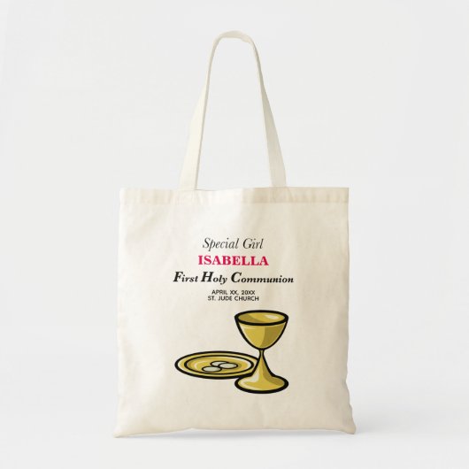 Tote Bag Personnaliser, Fille spéciale, Première communion (Devant)