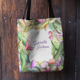 Tote Bag Personnaliser l'aquarelle florale en relief