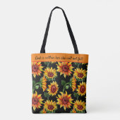 Tote Bag Personnaliser le devis de tournesol/Nom automne (Dos)