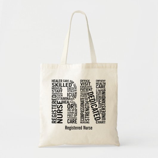 Tote Bag Personnaliser le nom Infirmière inscrite RN (Devant)