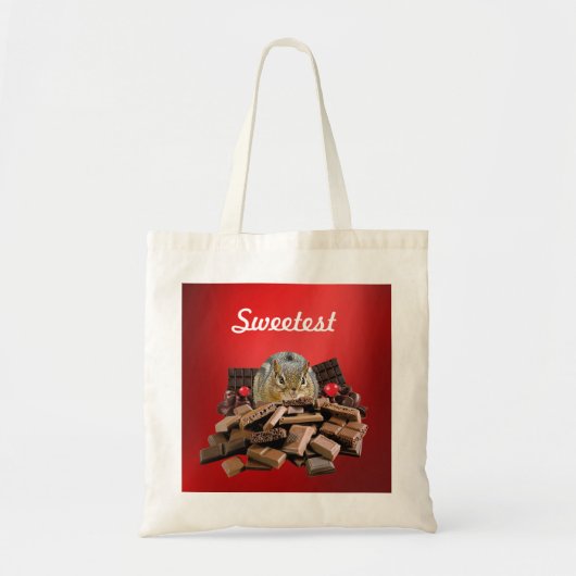 Tote Bag Personnaliser le plus doux jour Chocolat Chipmunk (Devant)