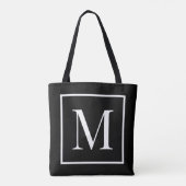 Tote Bag Personnaliser monogramme noir blanc | Tout arrière (Dos)